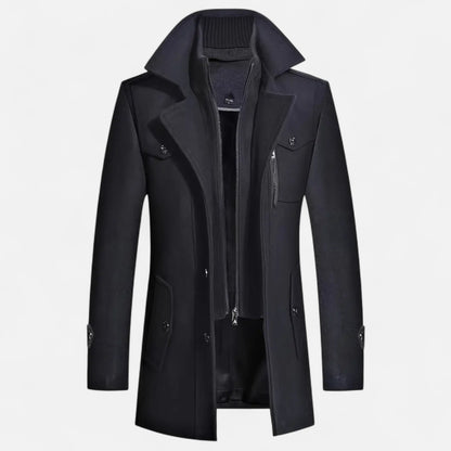 Velclairemode | Manteau Homme Tweed Double-Boutonnage Automne-Hiver