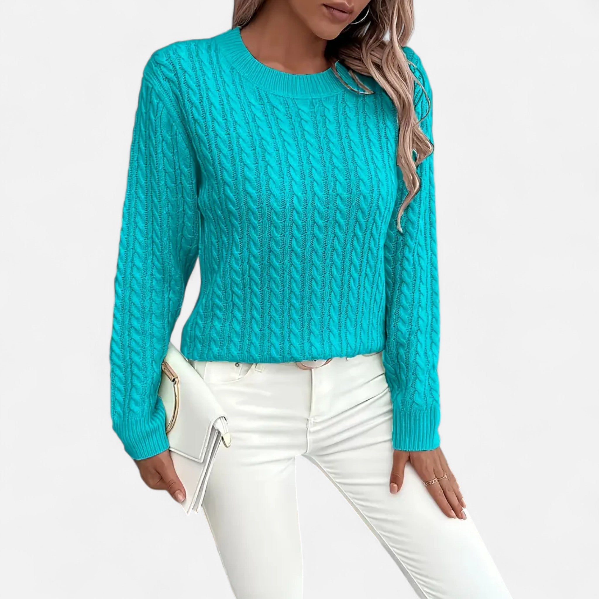 Velclairemode | Women's Round Neck Loose Fit Sweater for Autumn-Spring