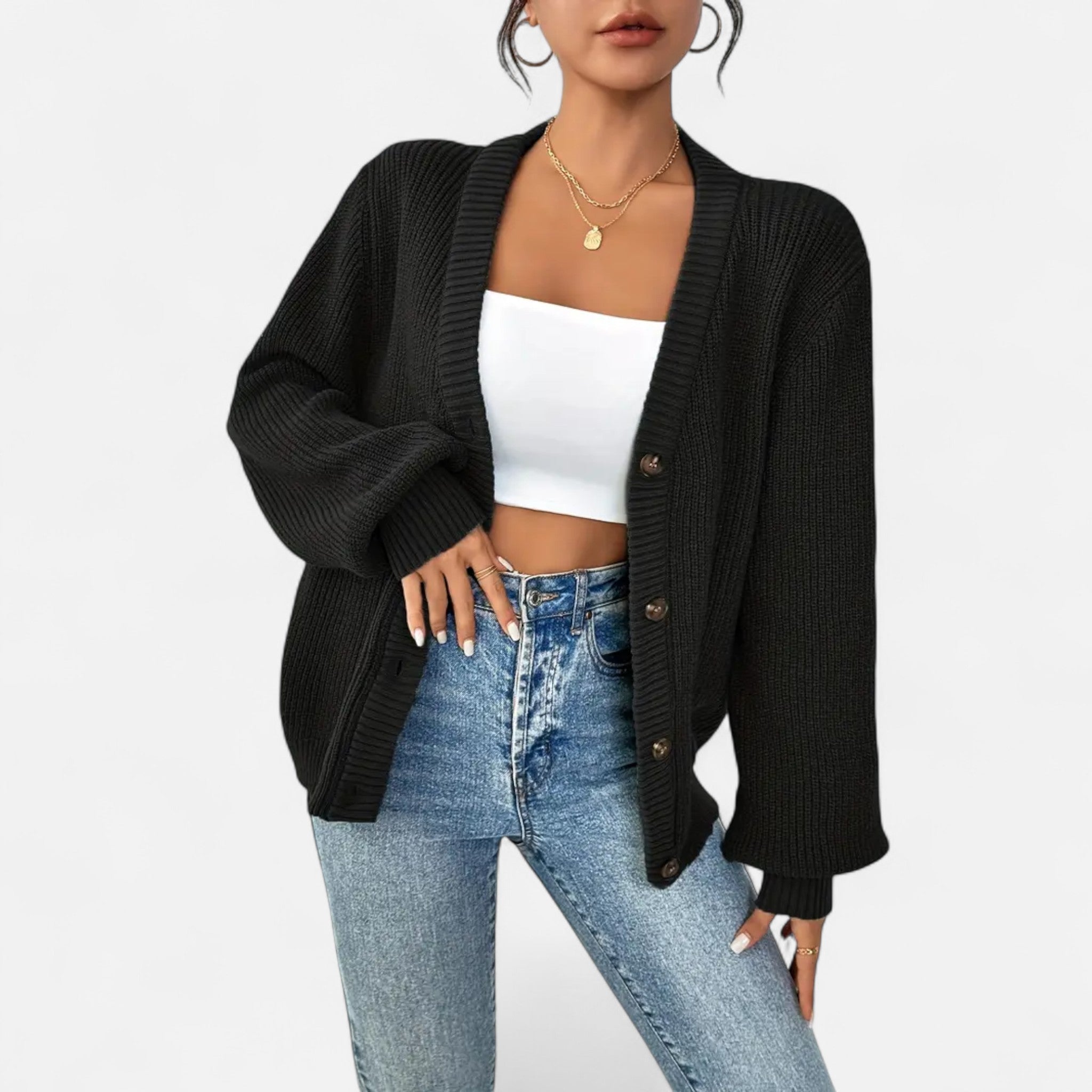 Velclairemode | Women's Buttoned Cardigan Elegance Autumn-Spring