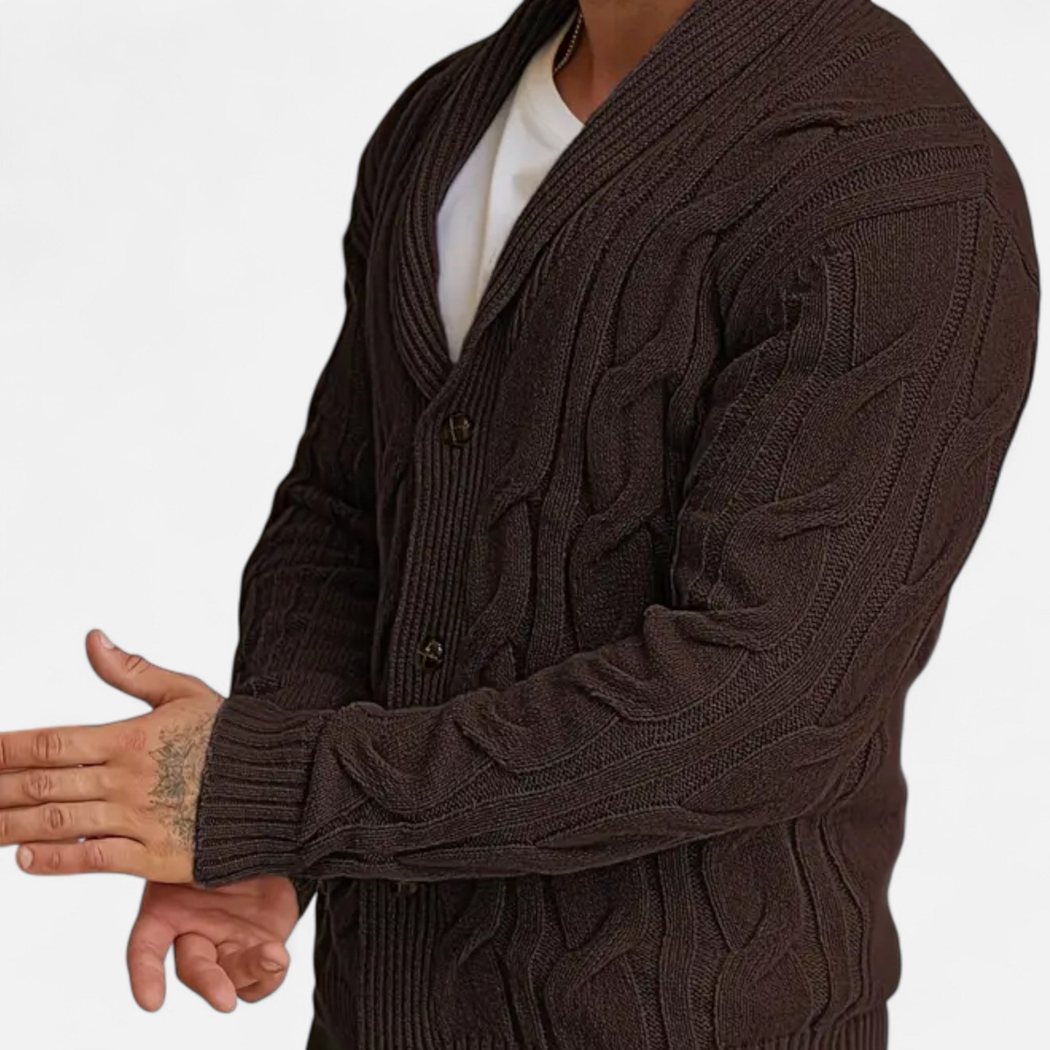 Velclairemode | Men's Cardigan Geometric Patterns Winter Elegance