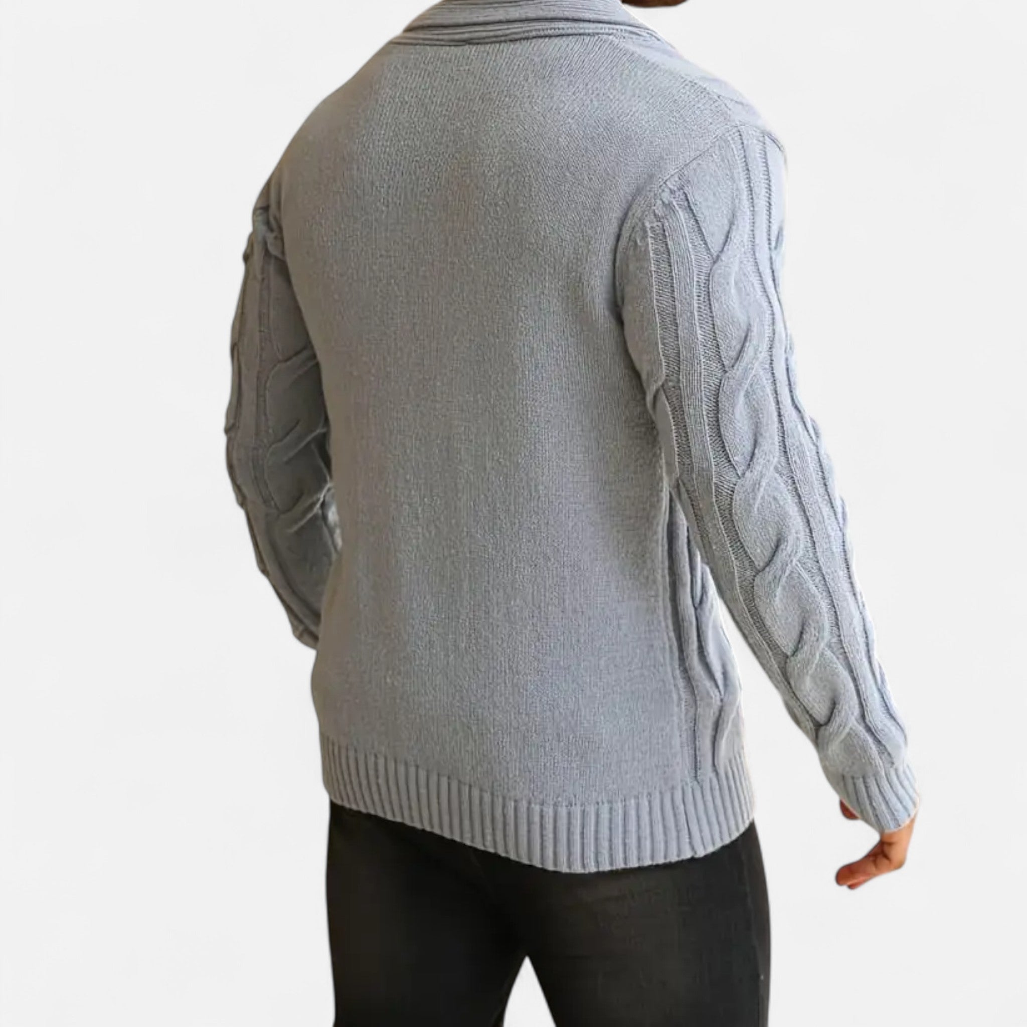 Velclairemode | Men's Cardigan Geometric Patterns Winter Elegance