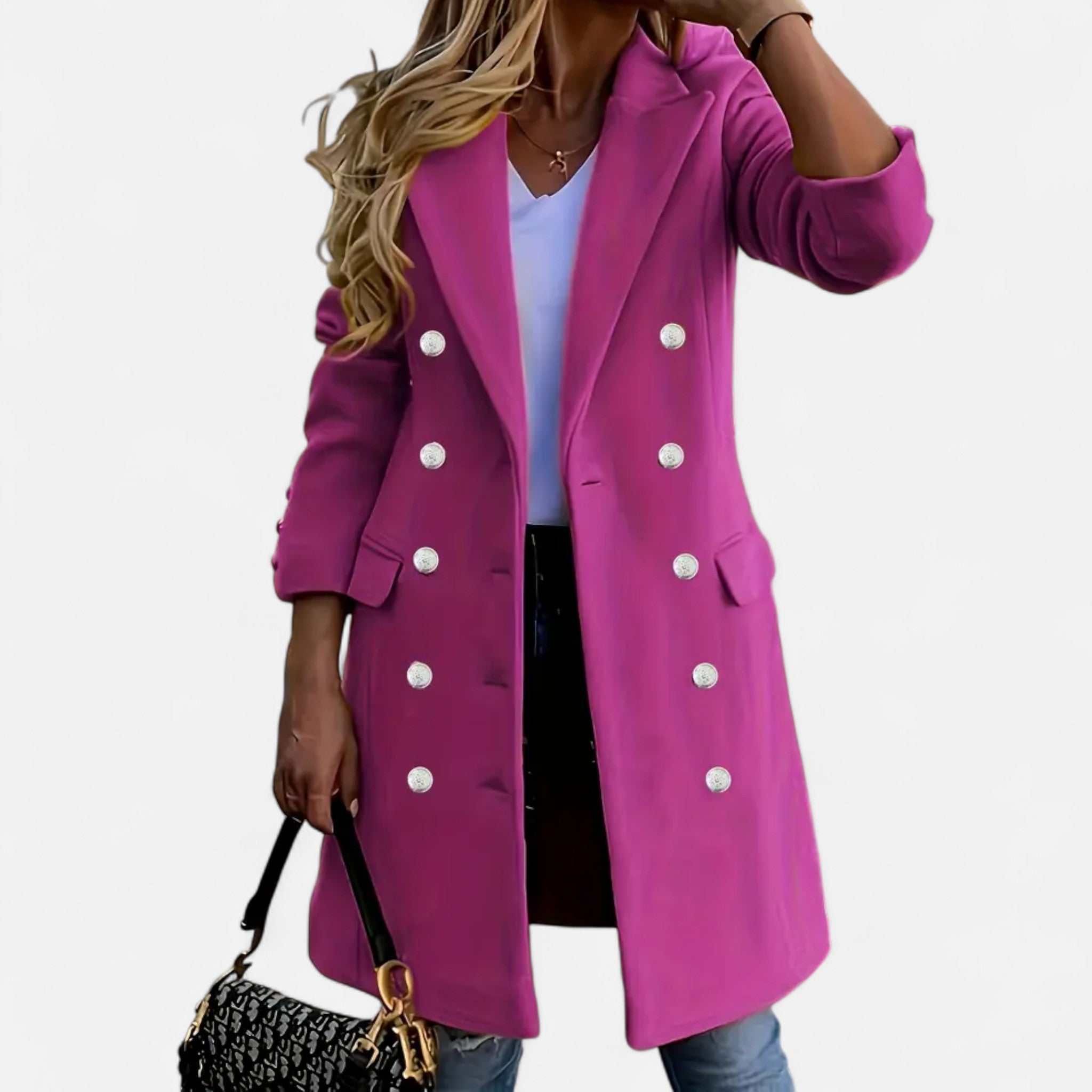 Velclairemode | Elegant Women's Buttoned Winter Coat