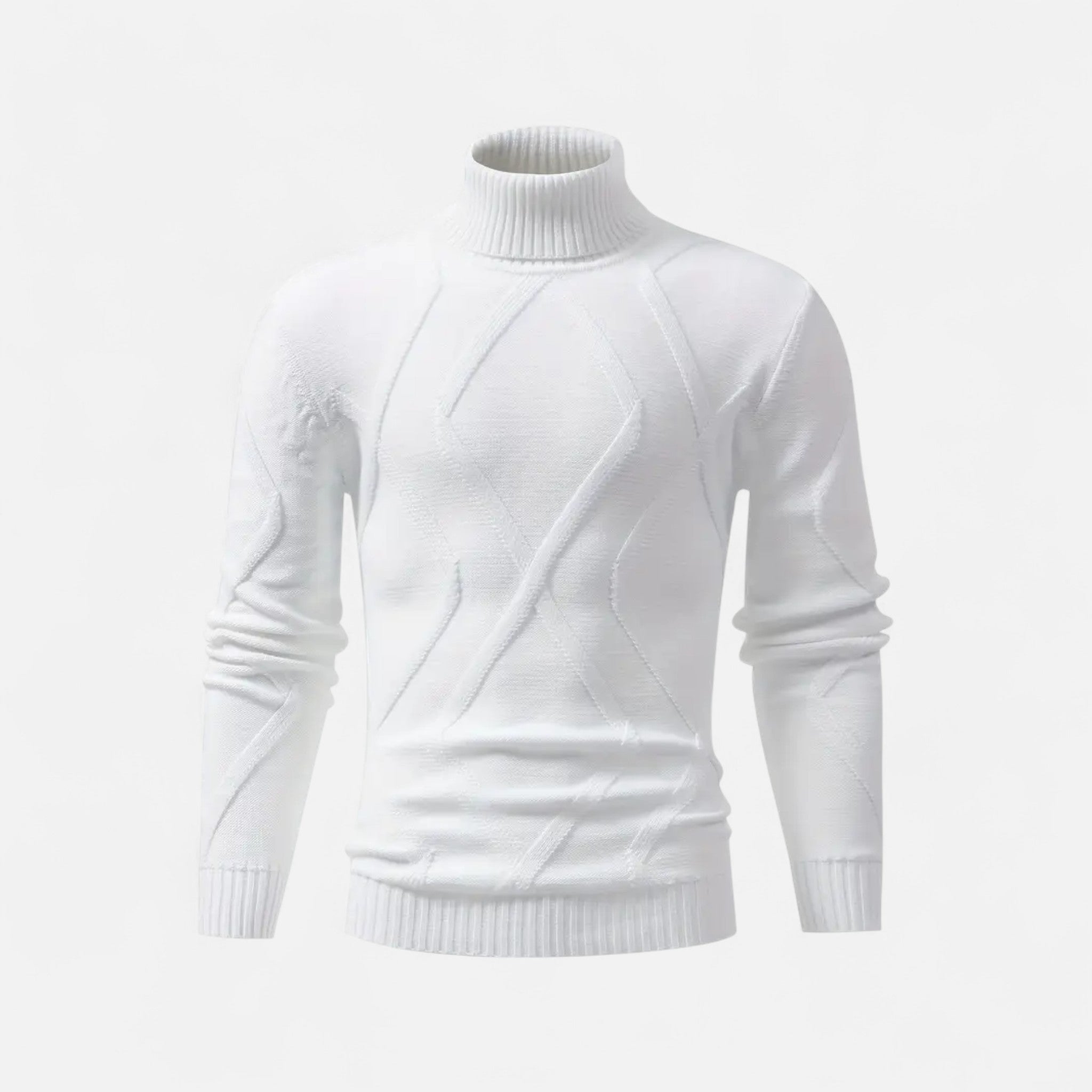 Velclairemode | Men's Solid Ribbed Knit Sweater Fall-Winter