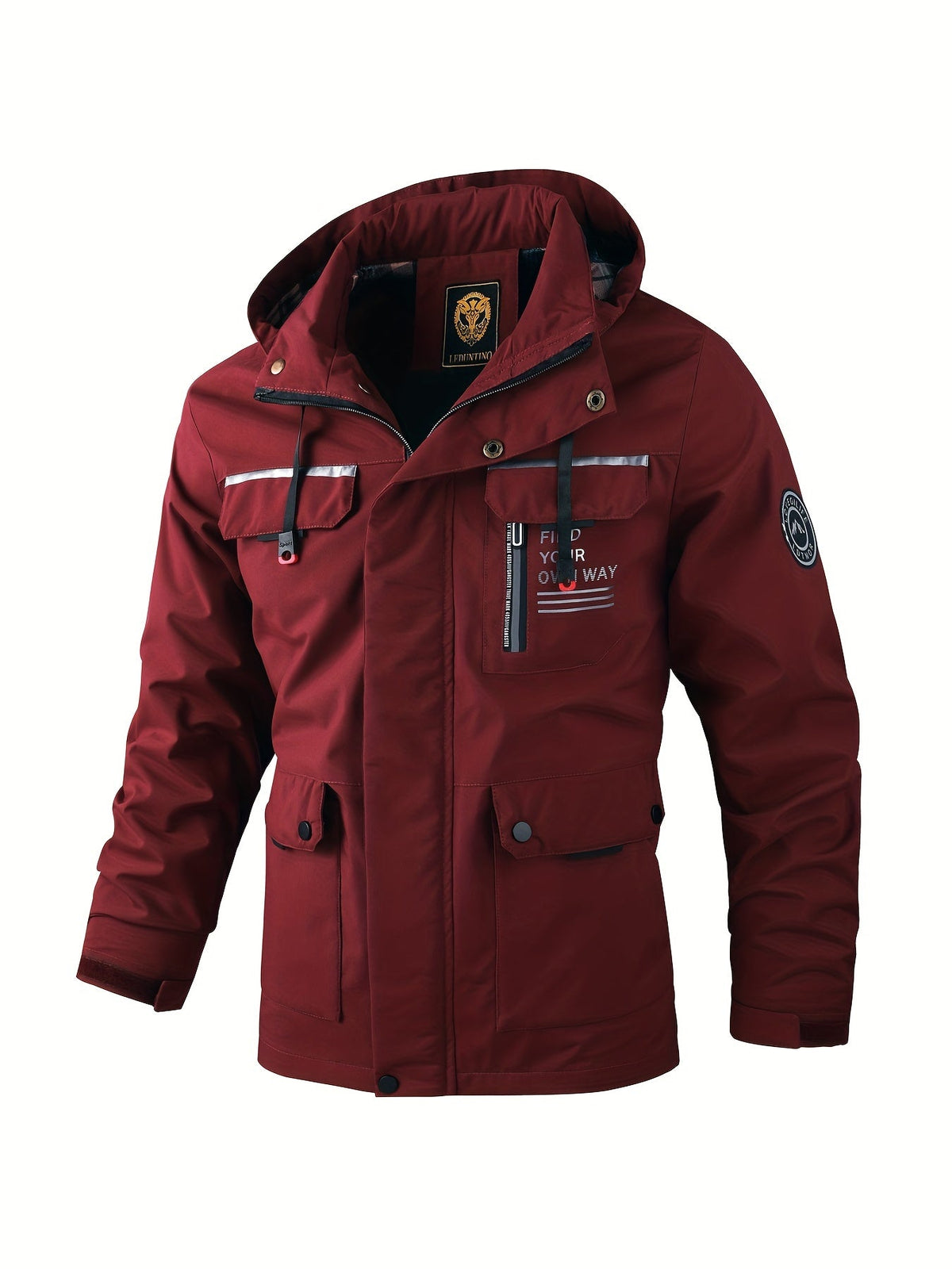 Hombre Chaqueta Impermeable Exterior Cortavientos Capucha Ajustable Cómoda
