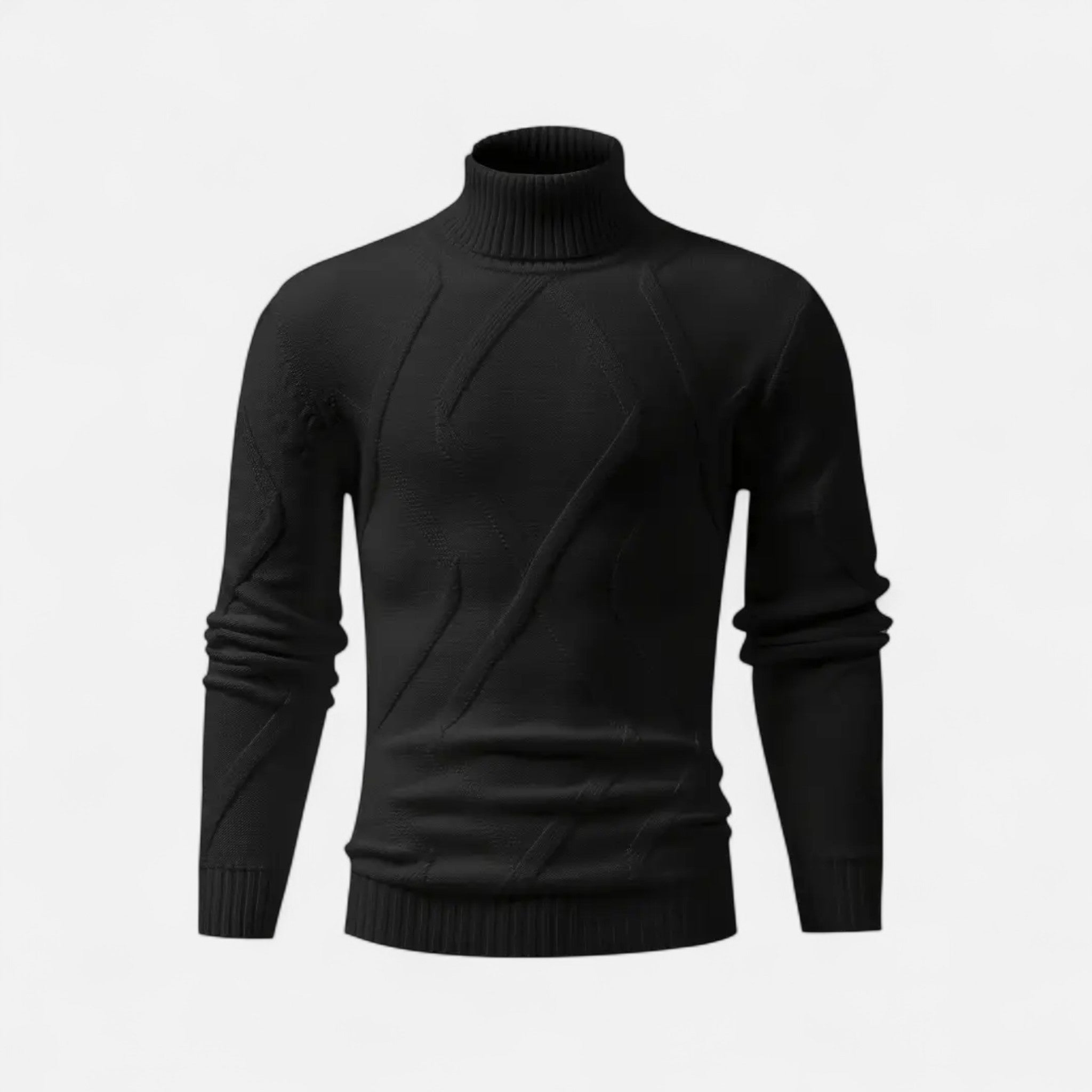 Velclairemode | Men's Ribbed Knit High Neck Sweater Winter