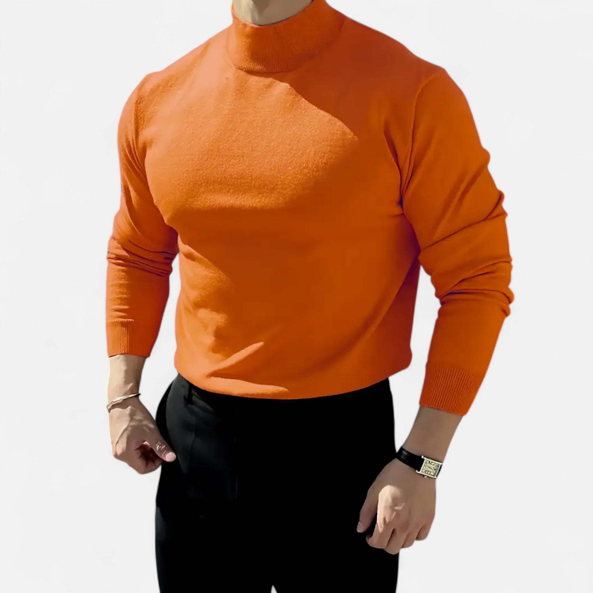 Velclairemode | Men's High Neck Sweater Professional Elegance