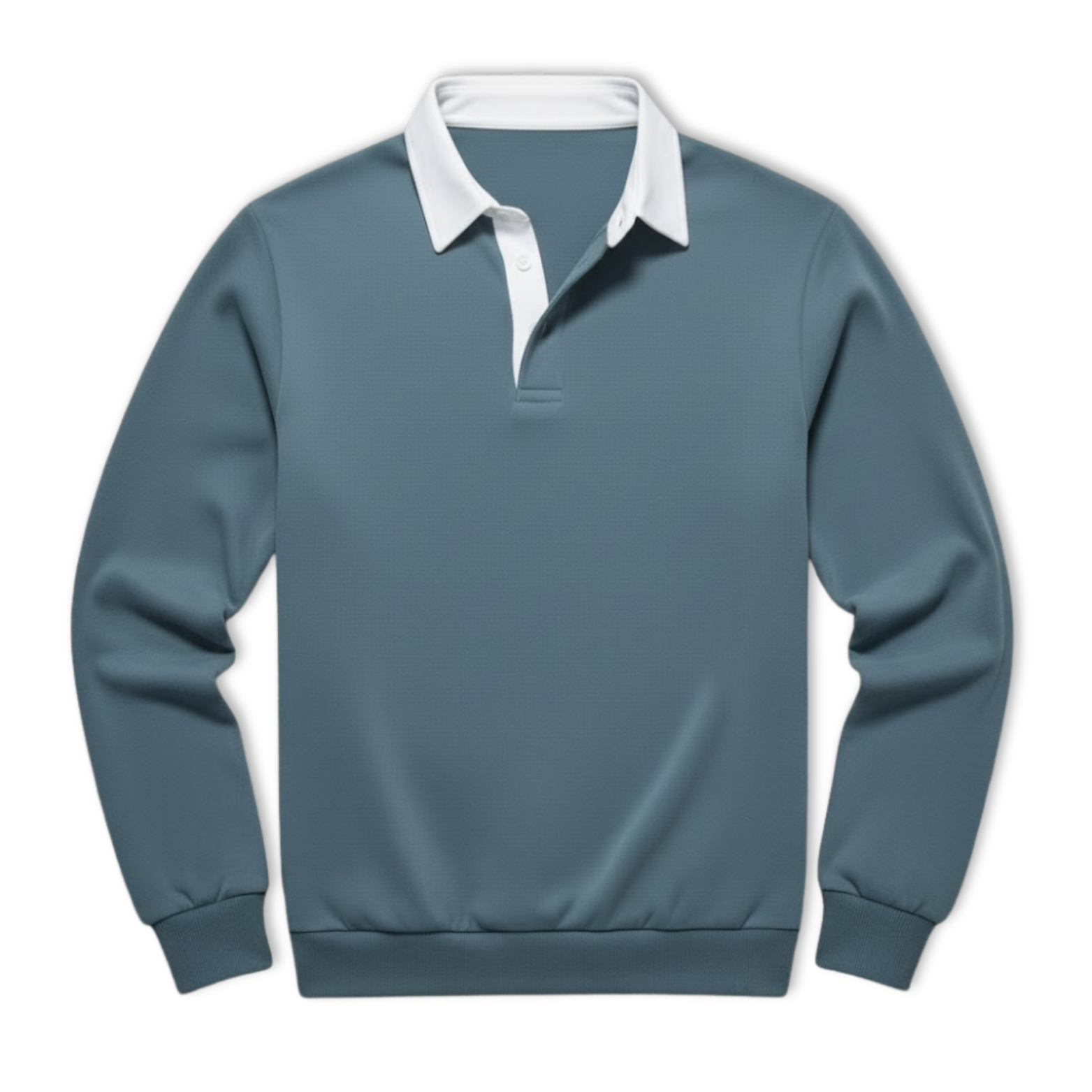 Sweat-shirt Homme à Col Polo Manches Longues Pull Décontracté et Social