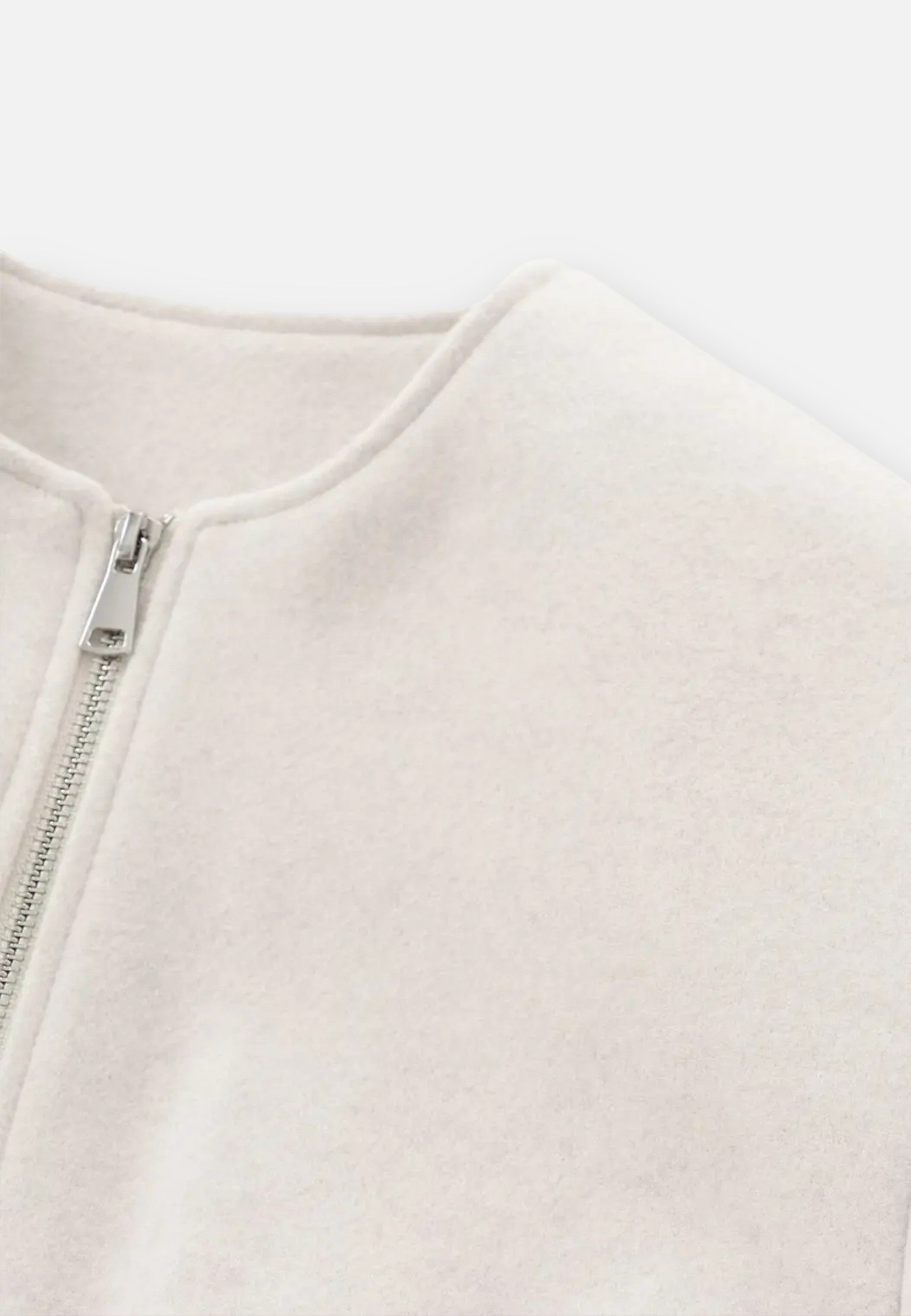 Veste Bomber en Polaire à Manches Longues et Fermeture Éclair pour Femme