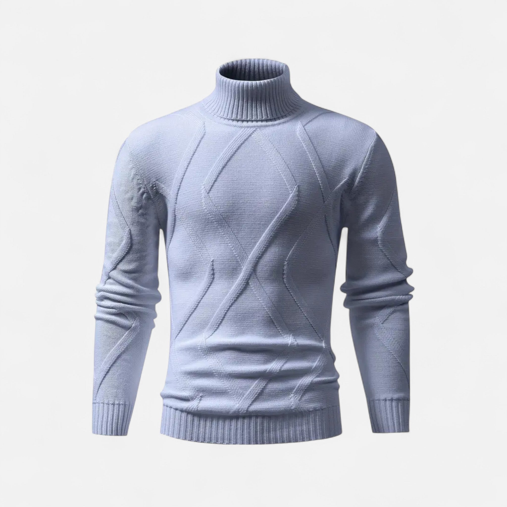 Velclairemode | Men's Solid Ribbed Knit Sweater Fall-Winter