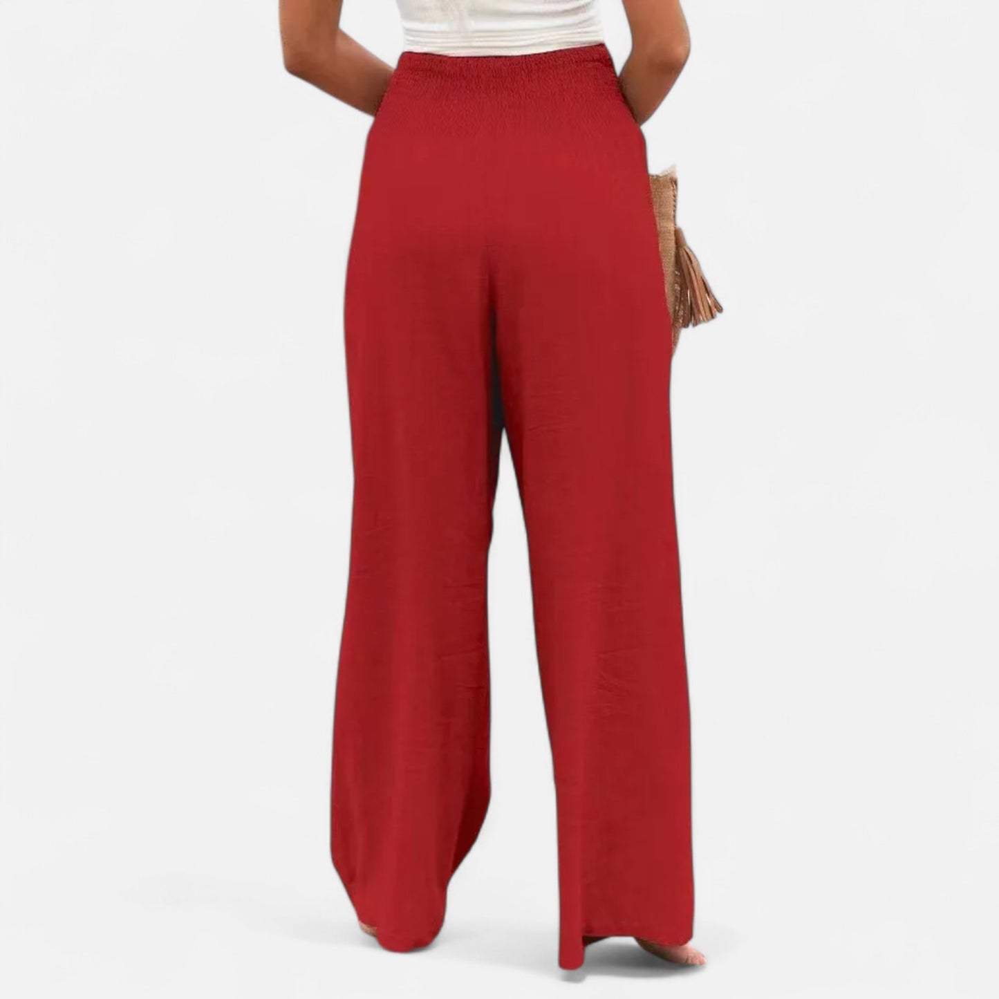 Velclairemode | Pantalon Femme Décontracté à Cordon – Taille Mi-Haute, Finition Usée Stylisée