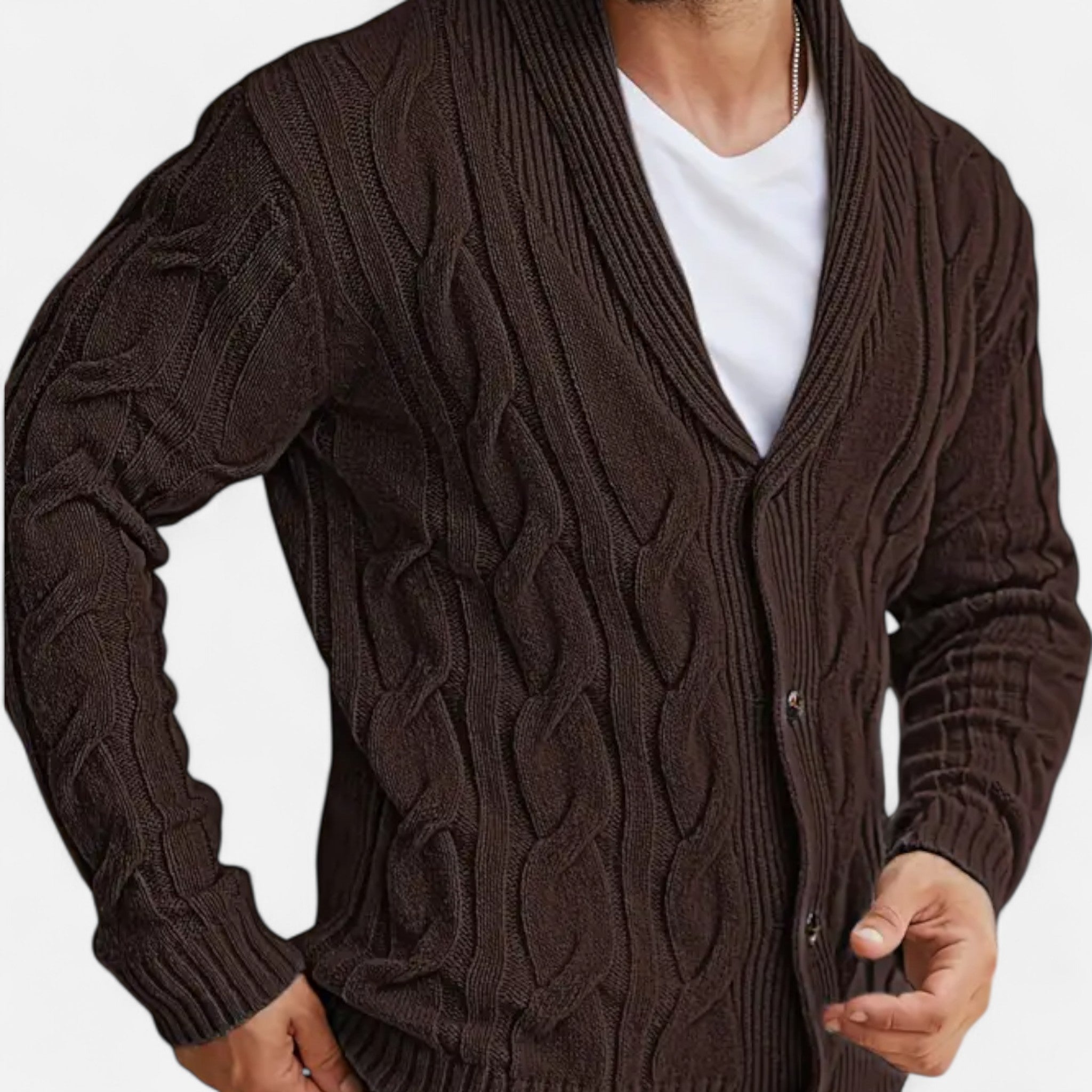 Velclairemode | Men's Cardigan Geometric Patterns Winter Elegance