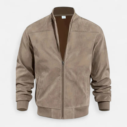 Velclairemode | Veste Homme Velours Zippée Beige Printemps-Automne