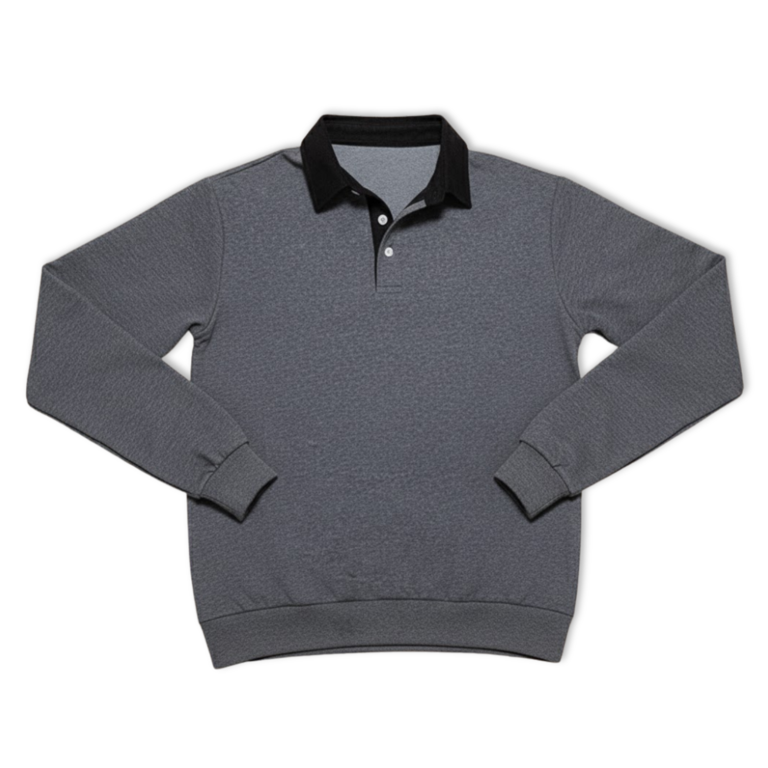 Sweat-shirt Homme à Col Polo Manches Longues Pull Décontracté et Social