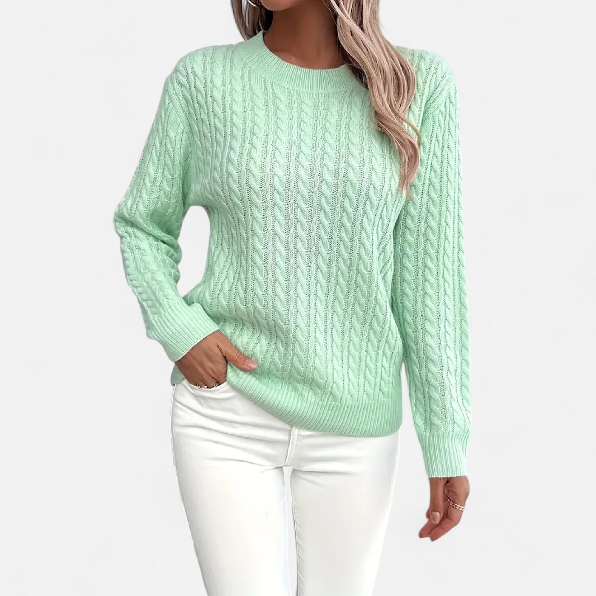 Velclairemode | Women's Round Neck Loose Fit Sweater for Autumn-Spring