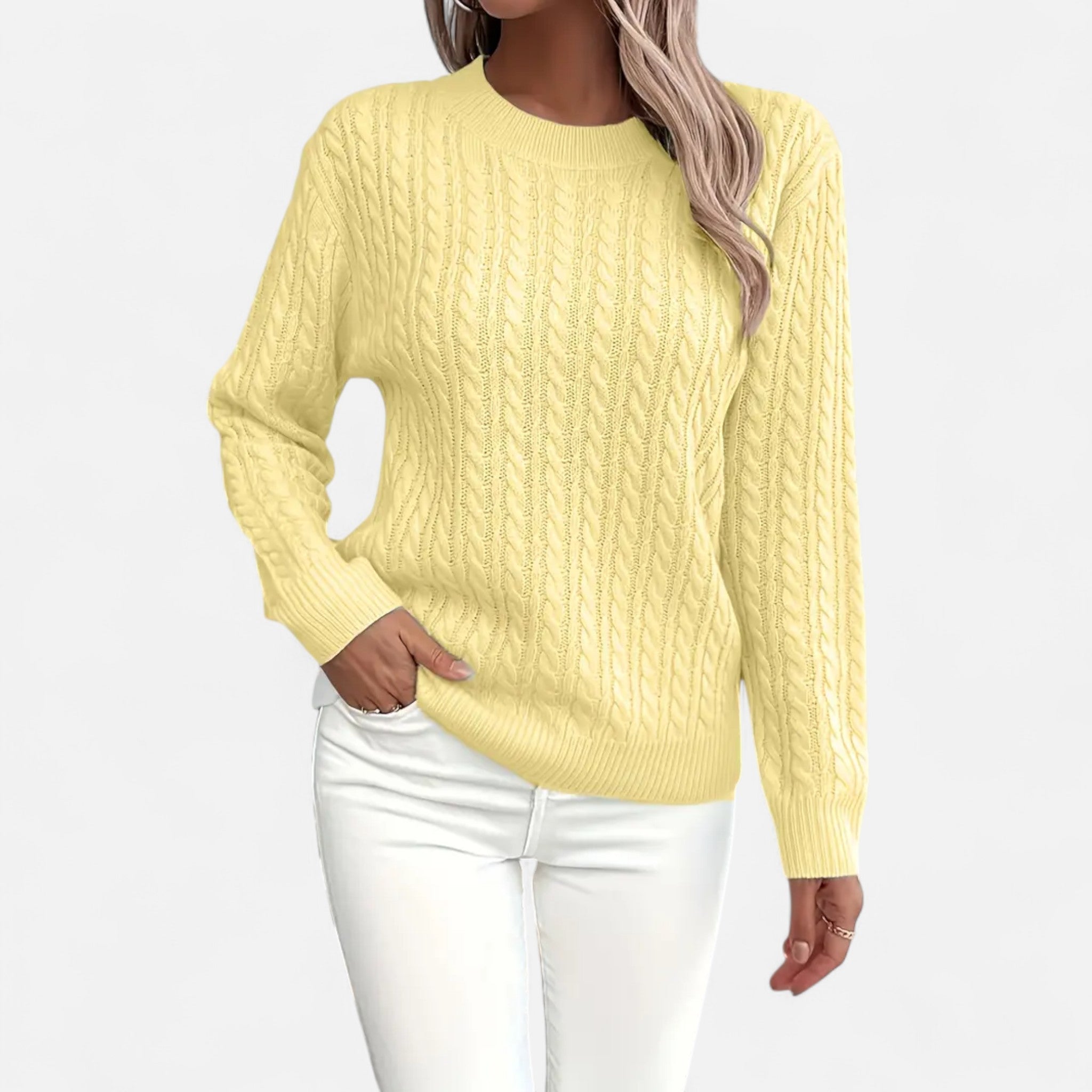 Velclairemode | Women's Round Neck Loose Fit Sweater for Autumn-Spring