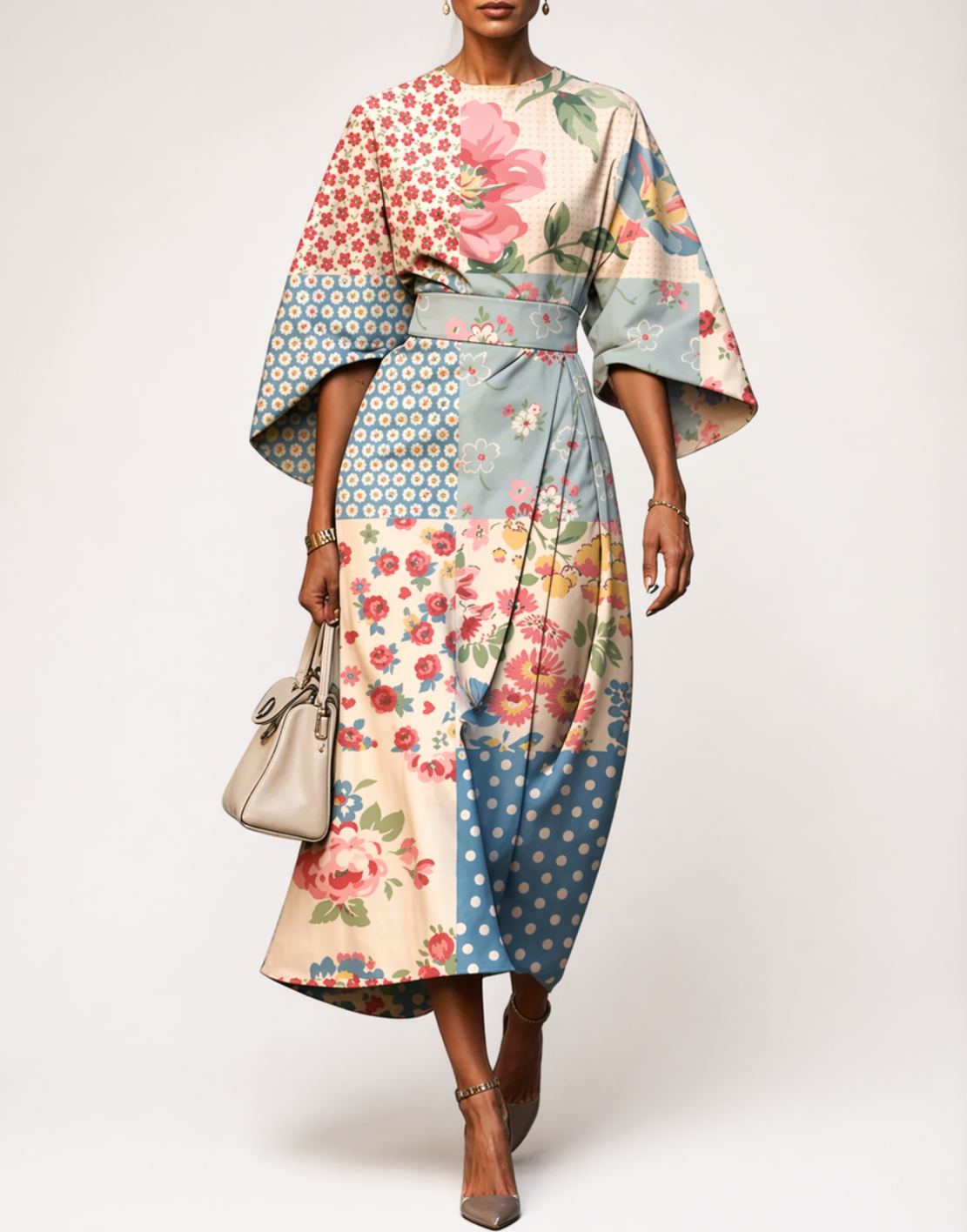 Robe kimono pour femmes — patchwork multicolore — événement culturel