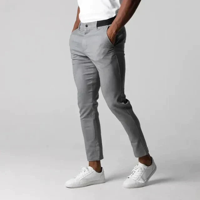 Men's Smart Casual Office Chinos, Slim Tapered Fit, Polished Style