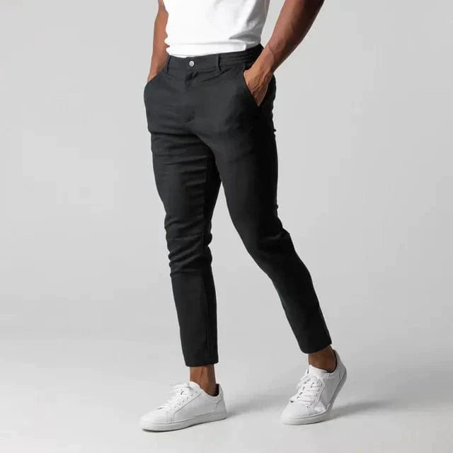 Men's Smart Casual Office Chinos, Slim Tapered Fit, Polished Style