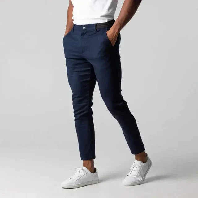 Men's Smart Casual Office Chinos, Slim Tapered Fit, Polished Style
