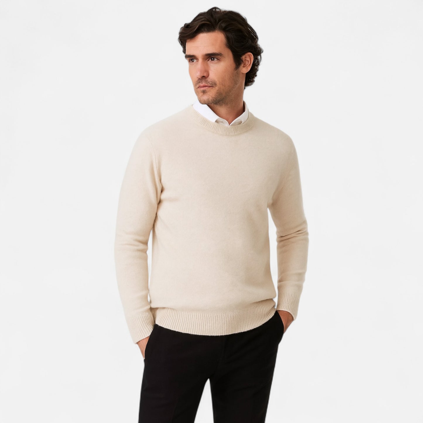 Velclairemode | Pull Homme Col Rond en Cachemire – Luxe Discret & Confort Absolu
