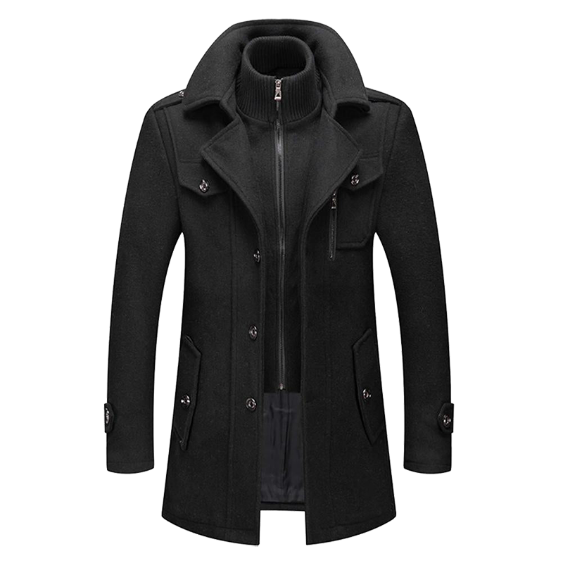 Homme Manteau Sorties Laine Coupe Moderne Confort Journée Élégant Intemporel