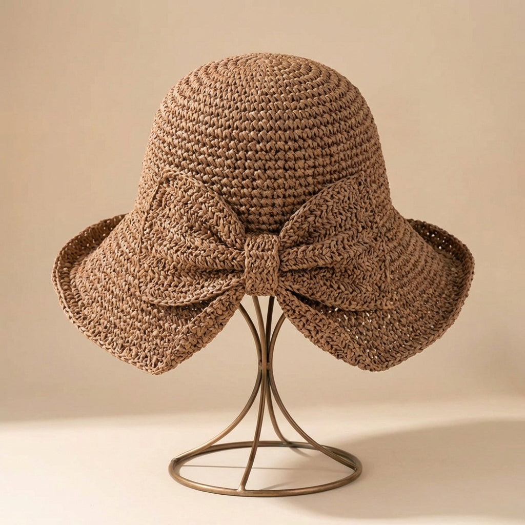 Chapeau de plage pour femme | bord large souple | texture tressée été