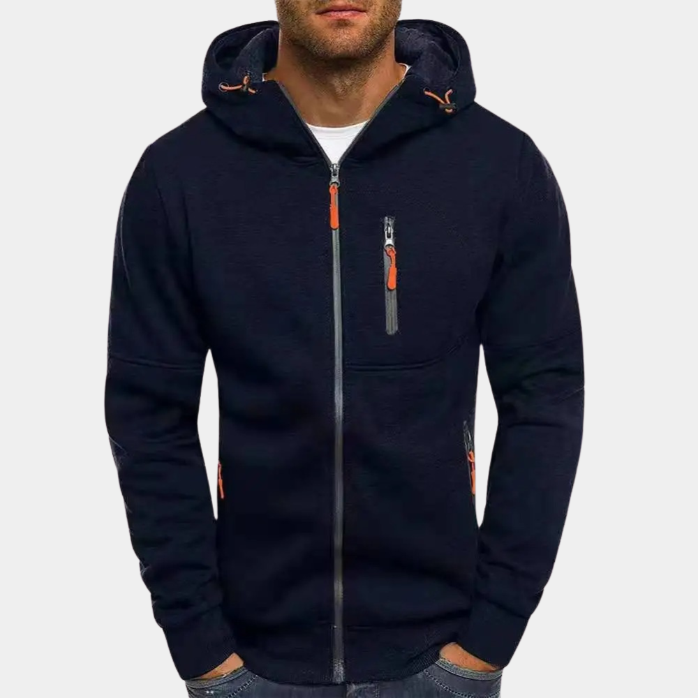 Felpa con cappuccio da uomo, con zip, vestibilità casual e confortevole per tutti i giorni