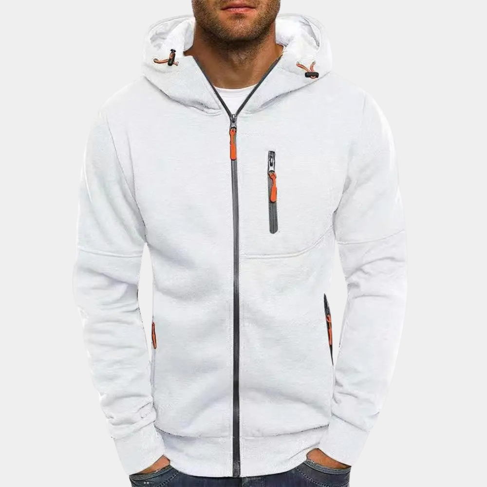 Felpa con cappuccio da uomo, con zip, vestibilità casual e confortevole per tutti i giorni