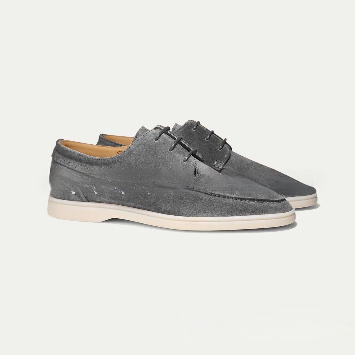 Chaussures Derby en Cuir avec Lacets et Semelle en Caoutchouc pour Hommes
