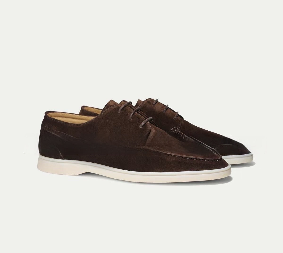 Pantofi Derby din Piele cu Șireturi și Talpă de Cauciuc pentru Bărbați