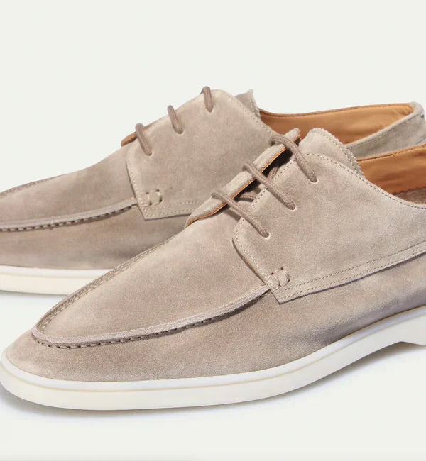 Chaussures Derby en Cuir avec Lacets et Semelle en Caoutchouc pour Hommes