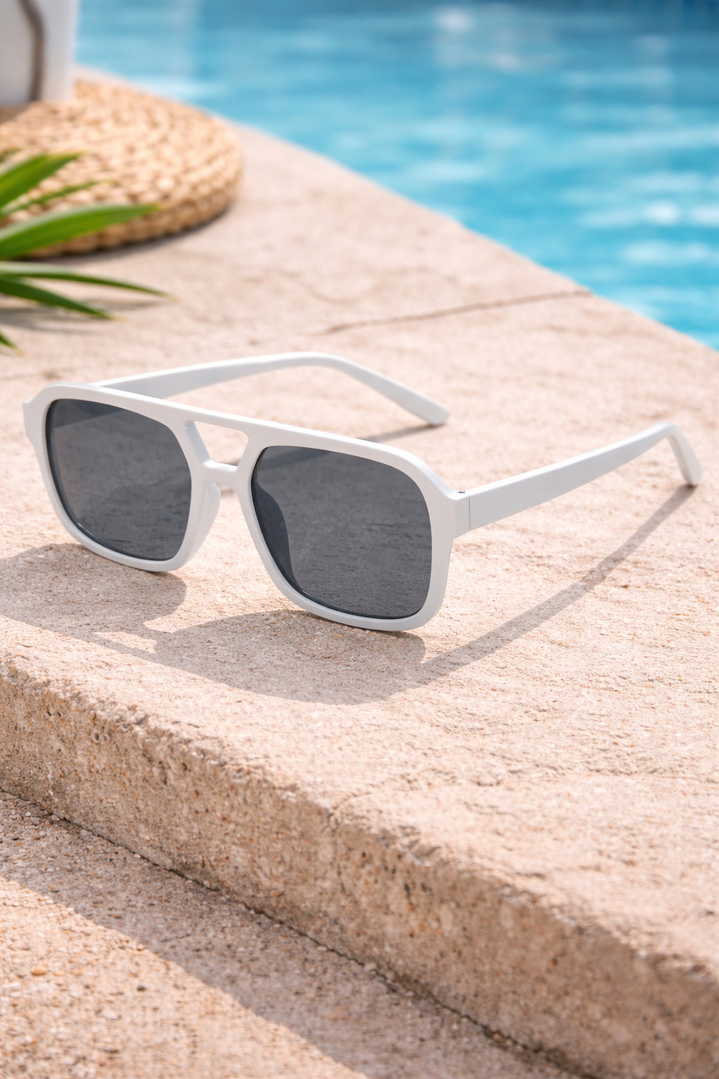 Lunettes de Soleil Rectangulaires Unisexes avec Protection UV et Monture Légère