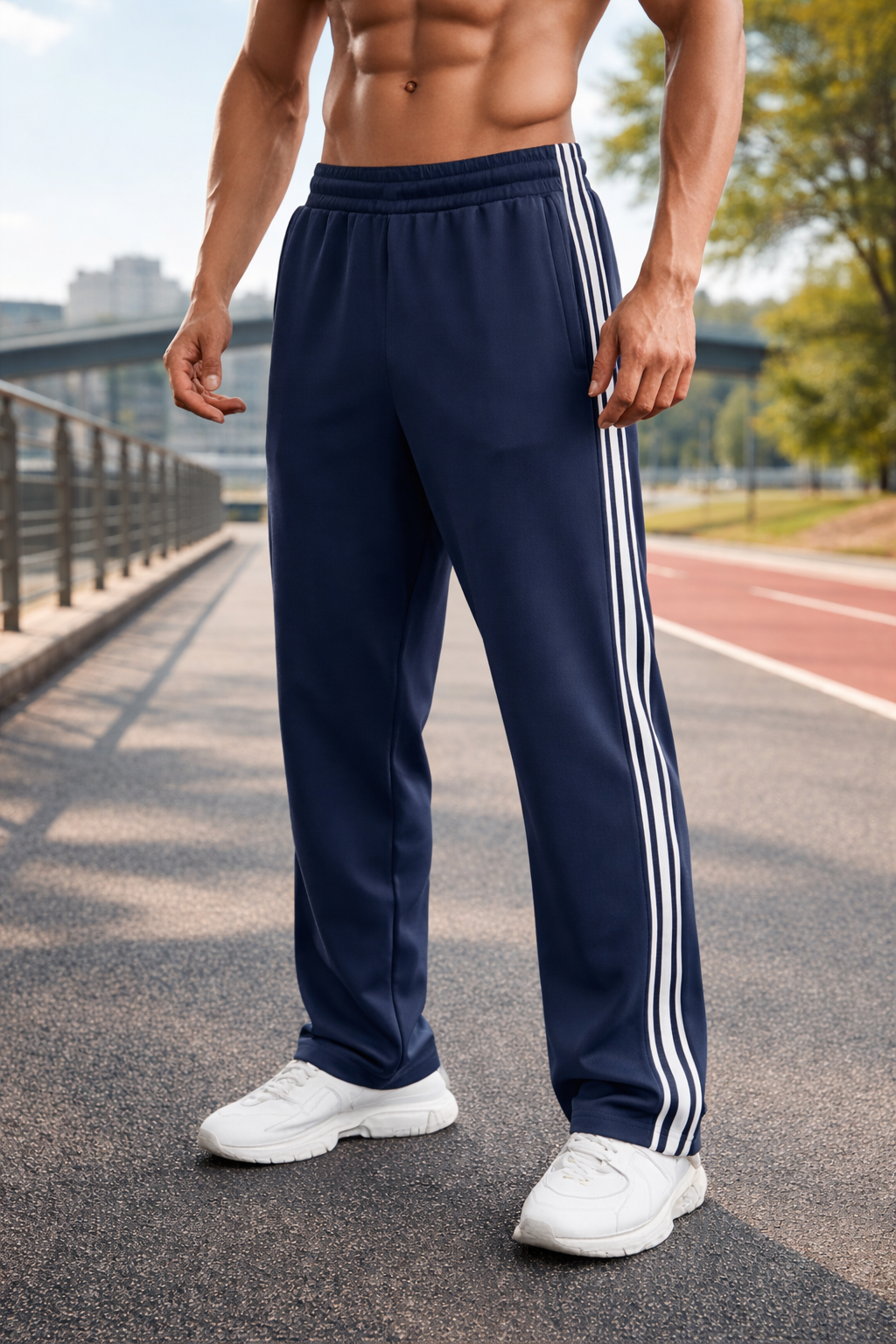 Herre joggingbukser til træning med justerbar snøre, løs pasform og lommer