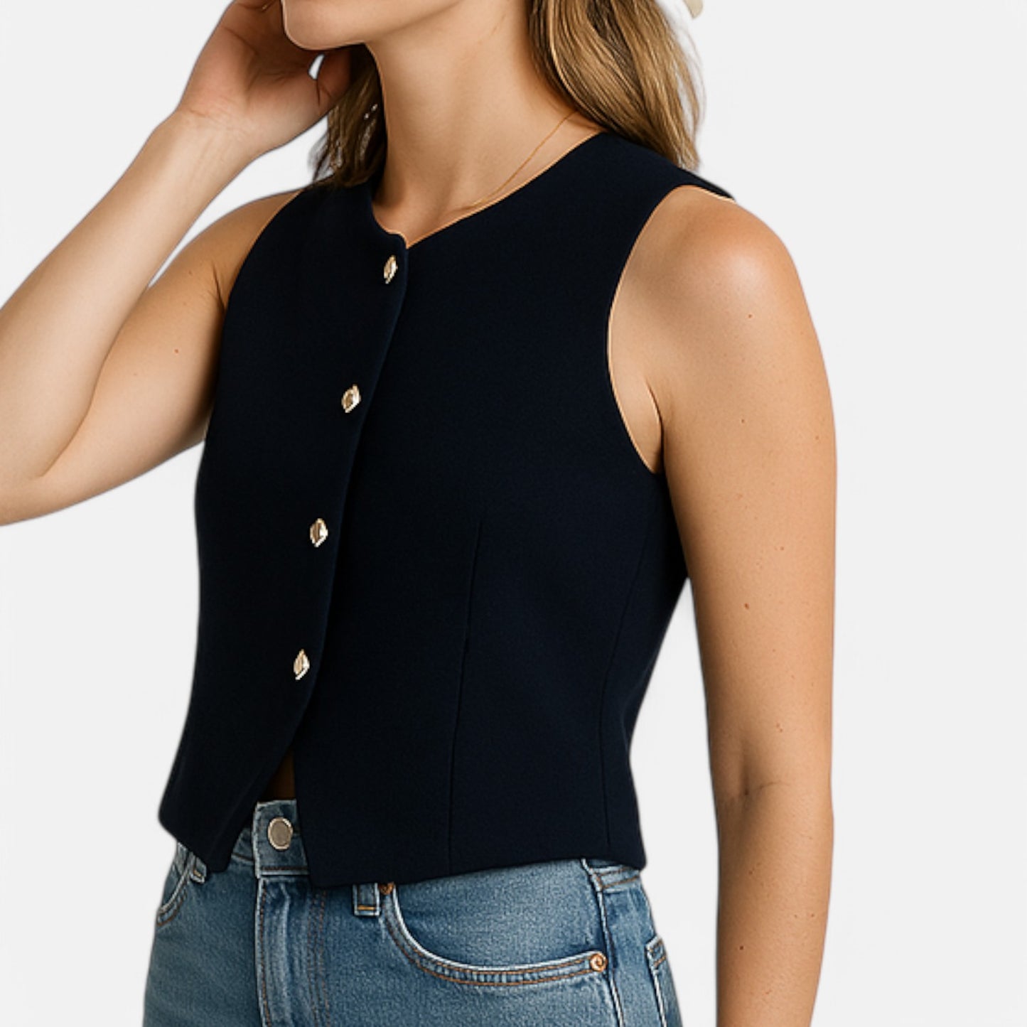 Velclairemode | Haut Court en Tricot à Boutons – Esprit Streetwear, Douceur Estivale