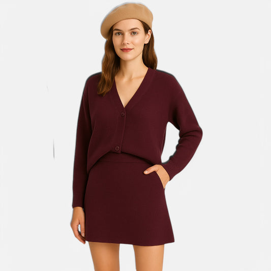 Velclairemode | Ensemble Deux Pièces Tricot Femme – Mini Élégance, Esprit Streetwear
