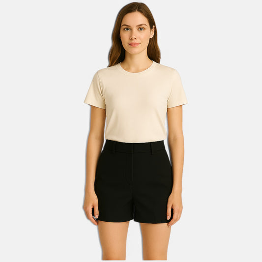 Velclairemode | Short Taille Haute Noir A-Ligne – Élégance Urbaine, Silhouette Affirmée