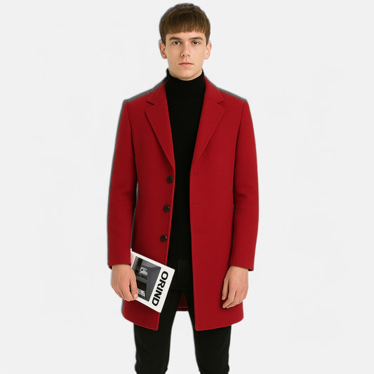 Velclairemode | Manteau Long Homme Coton-Laine – Élégance Saisonnière, Silhouette Affinée