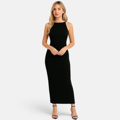 Velclairemode | Robe Longue Froncée Fendue – Élégance Sculptée, Allure de Soirée