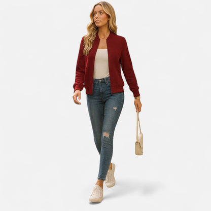 Velclairemode.com | Veste zippée femme en tissu texturé