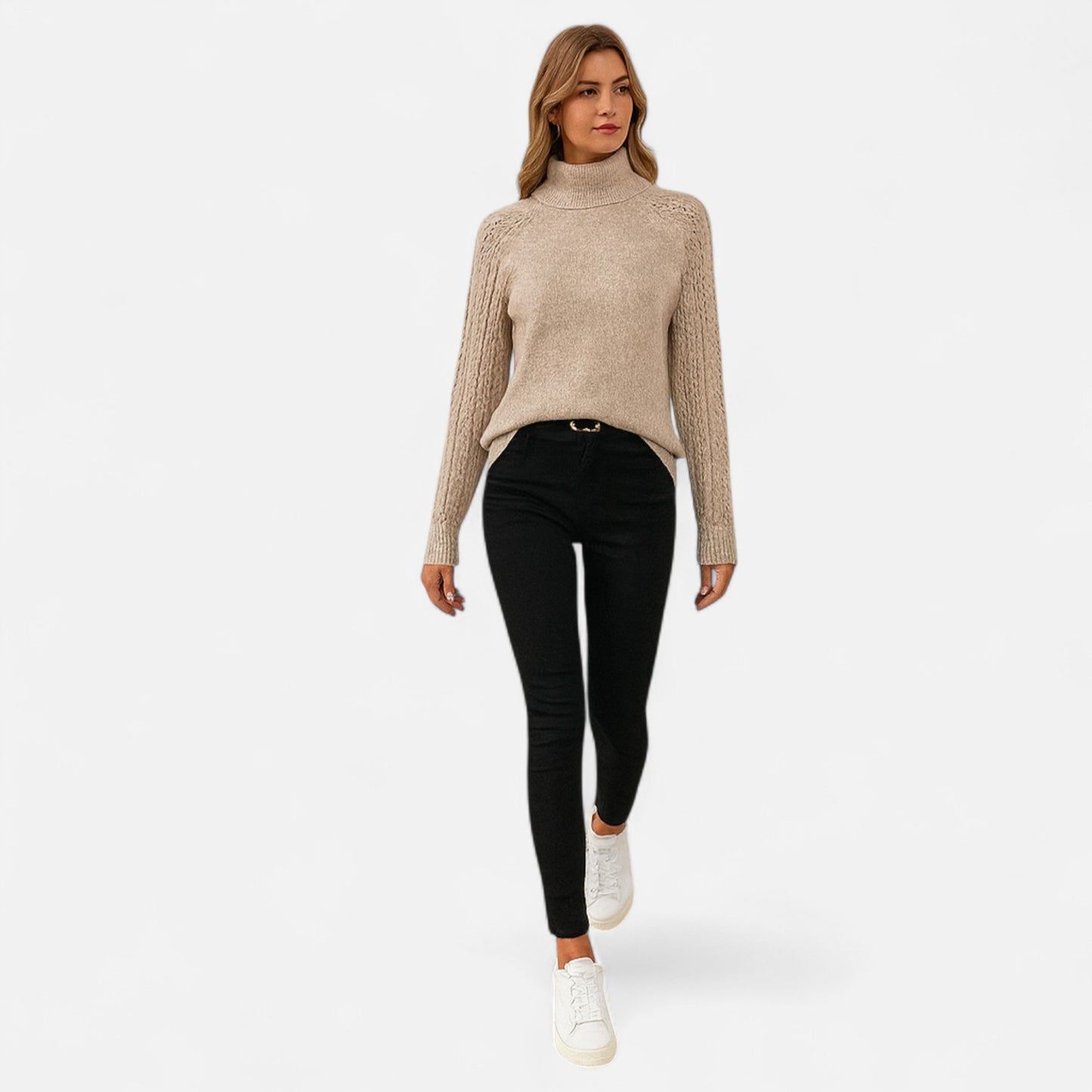 Velclairemode.com | Pull femme à col montant et manches longues