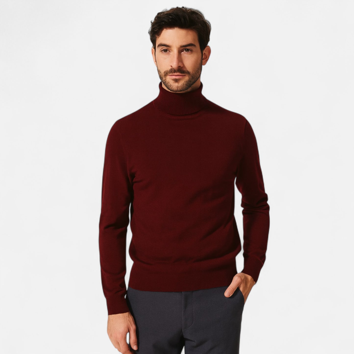 Velclairemode | Pull Col Roulé Homme Maille d’Automne – Raffinement Saisonnière & Chaleur Élégante