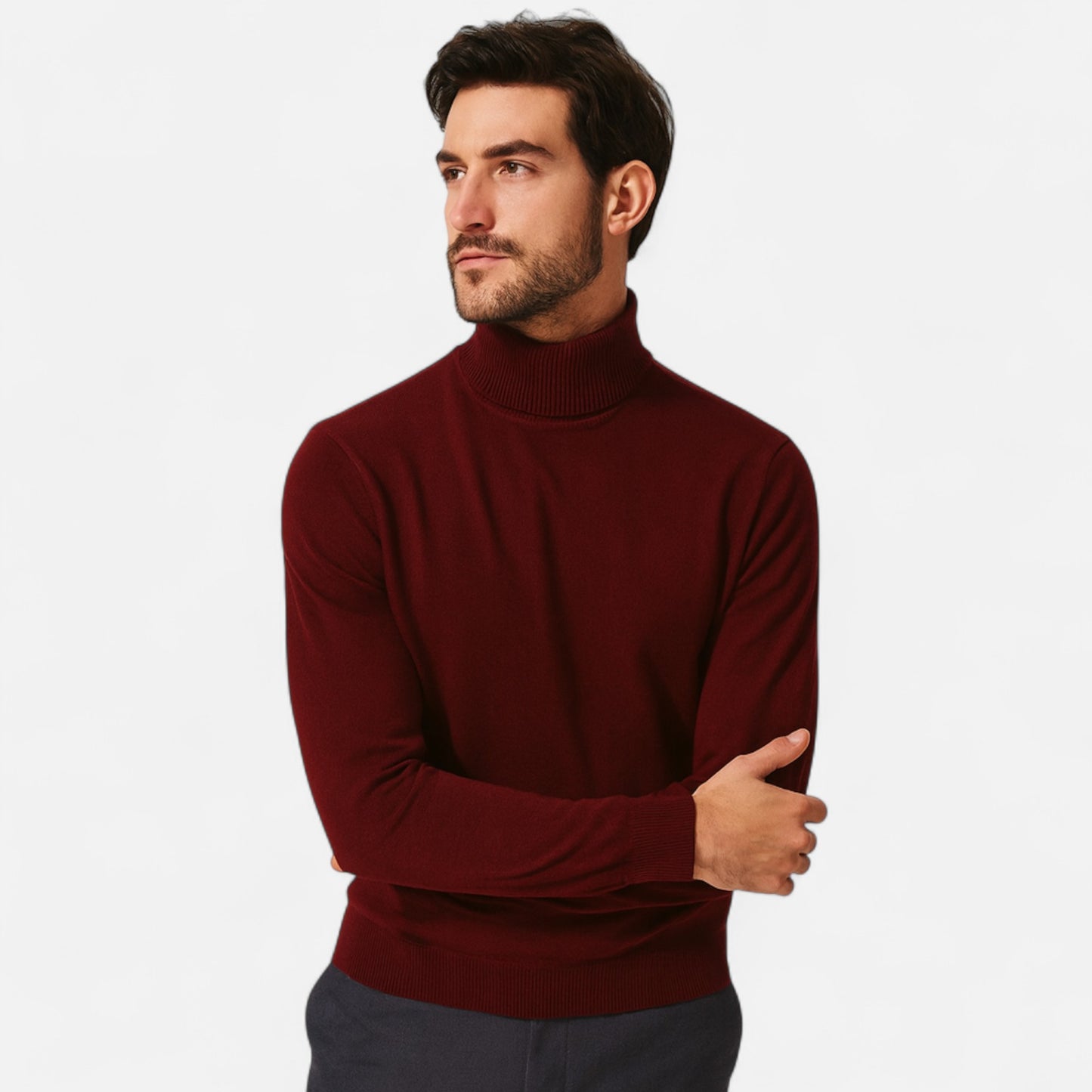Velclairemode | Pull Col Roulé Homme Maille d’Automne – Raffinement Saisonnière & Chaleur Élégante