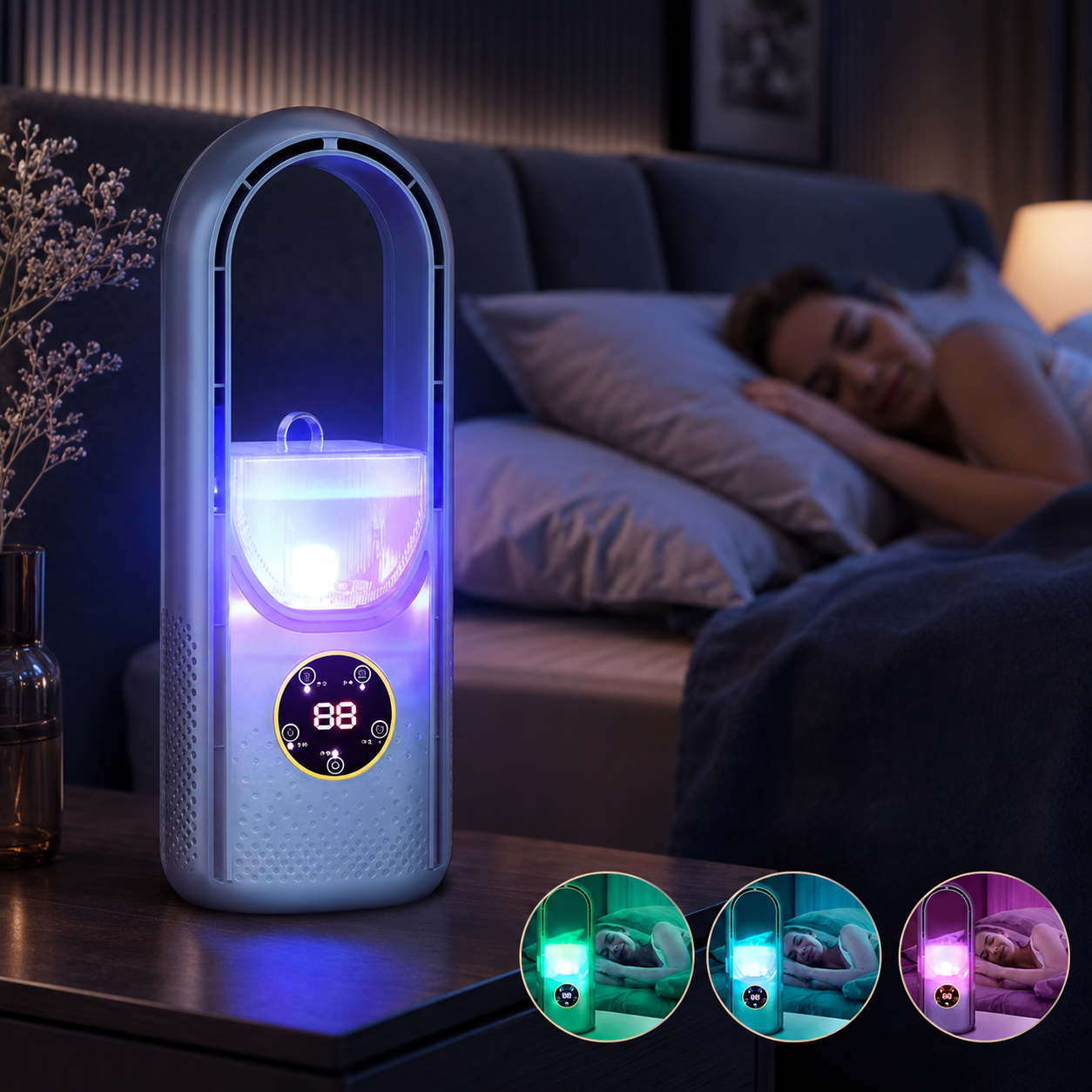 Silent Bladeless Table Fan with 3 Wind Modes