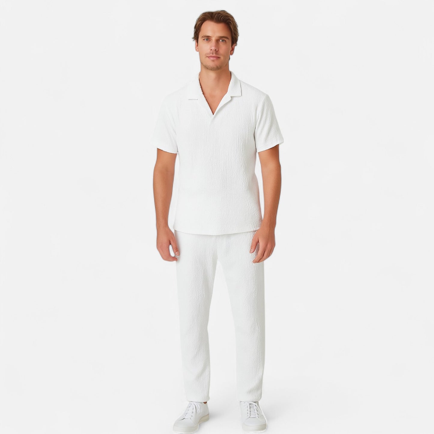 Velclairemode | Ensemble Homme Été 2 Pièces – Costume Ultra-Léger en Soie Glacée, Coton & Lin