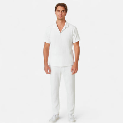 Velclairemode | Ensemble Homme Été 2 Pièces – Costume Ultra-Léger en Soie Glacée, Coton & Lin