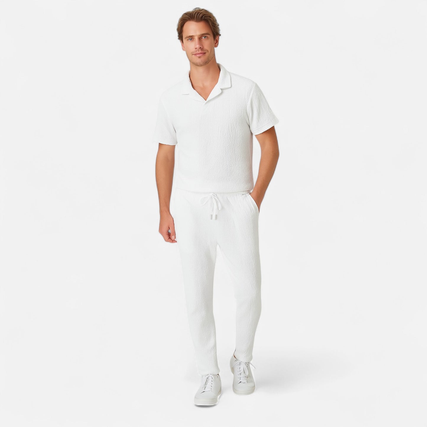 Velclairemode | Ensemble Homme Été 2 Pièces – Costume Ultra-Léger en Soie Glacée, Coton & Lin