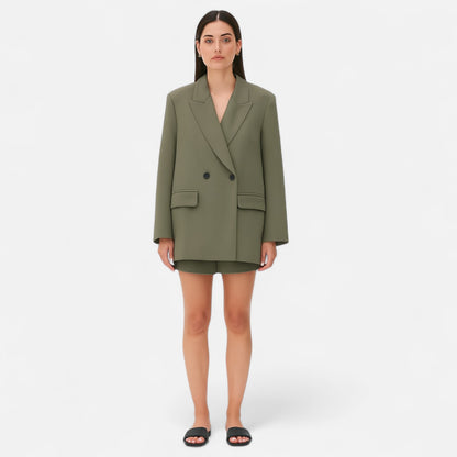 Velclairemode | Blazer Femme Croisé à Manches Longues – Structure Élégante & Silhouette Affirmée
