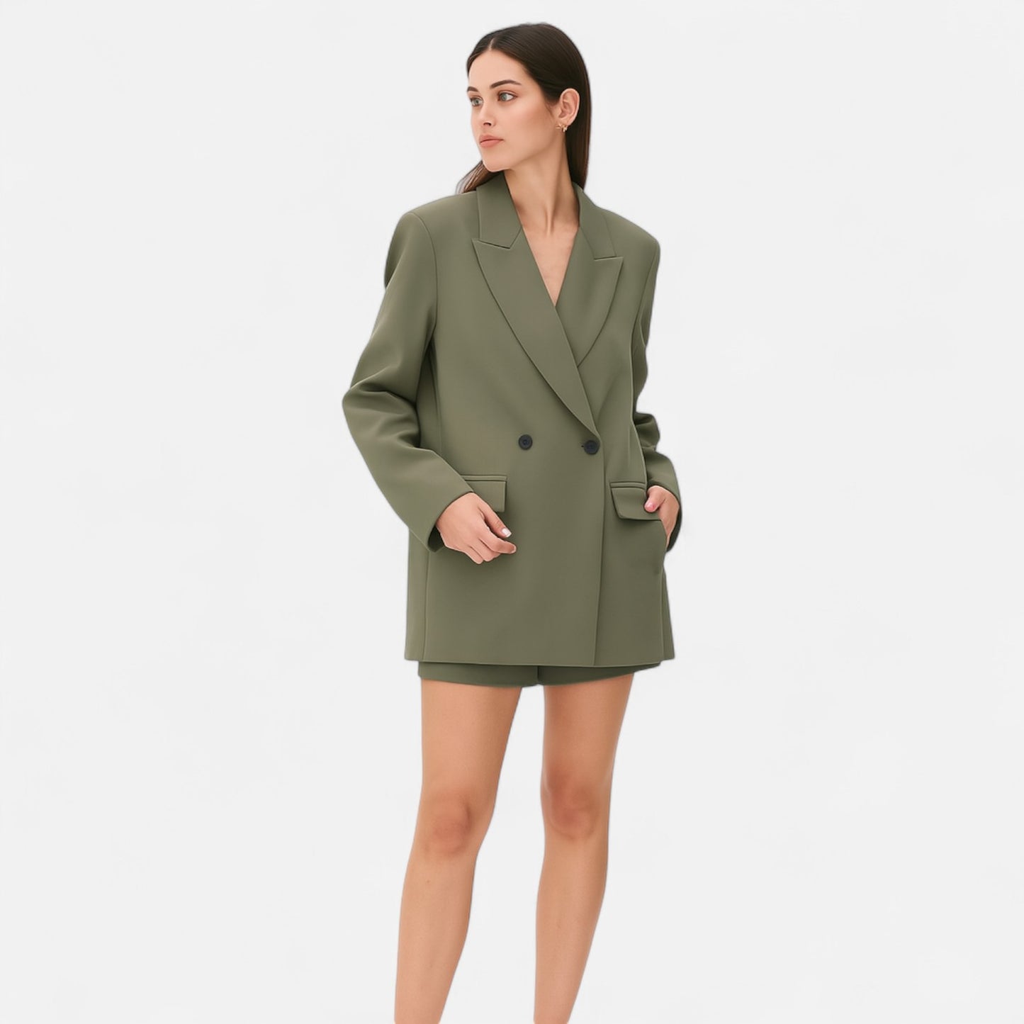 Velclairemode | Blazer Femme Croisé à Manches Longues – Structure Élégante & Silhouette Affirmée