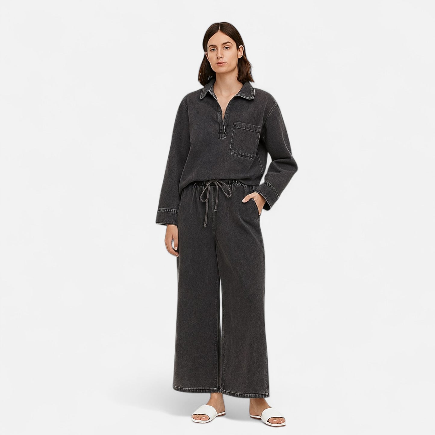Velclairemode | Ensemble Femme Deux Pièces en Denim – Charisme Urbain & Allure Structurée