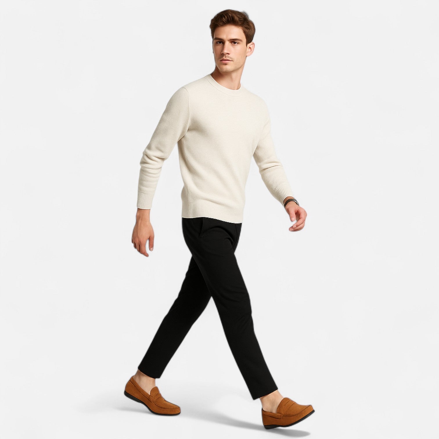 Velclairemode| Men's Luxury Suede Loafers - Handmade, Elegant Slip-On Style